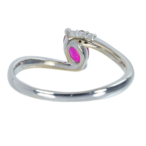 [Pre-owned] K18WG RUBY Ruby Ring, R0.54ct, D0.03ct, 3.0g, #15.5 