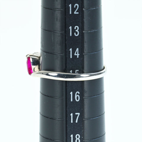 [Pre-owned] K18WG RUBY Ruby Ring, R0.54ct, D0.03ct, 3.0g, #15.5 