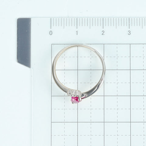 [Pre-owned] K18WG RUBY Ruby Ring, R0.54ct, D0.03ct, 3.0g, #15.5 