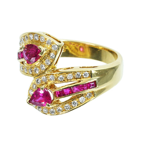 [Pre-owned] 18K Yellow Gold Ruby Ring, R 0.65ct, D 0.33ct, 7.8g, #0.30ct 