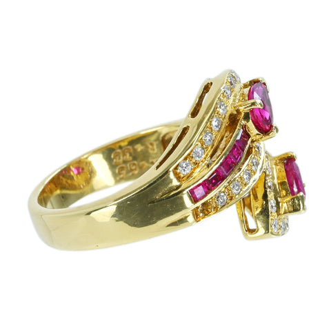 [Pre-owned] 18K Yellow Gold Ruby Ring, R 0.65ct, D 0.33ct, 7.8g, #0.30ct 