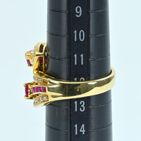 [Pre-owned] 18K Yellow Gold Ruby Ring, R 0.65ct, D 0.33ct, 7.8g, #0.30ct 