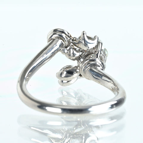 【中古】K18WG DIAMOND ダイヤモンド・ルビーリング 0.886ct Iカラー SI2クラス 中央宝石研究所ソD0.57ct R0.29ct 6.0g  #13