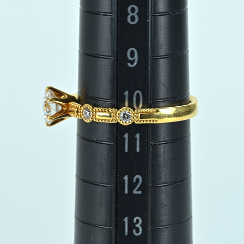 Pre-owned 18K Diamond, 0.503ct, E Color, VS1 Grade, 3 Excellent, H&amp;C, D0.07ct, CGL Certified, 2.3g, #10 