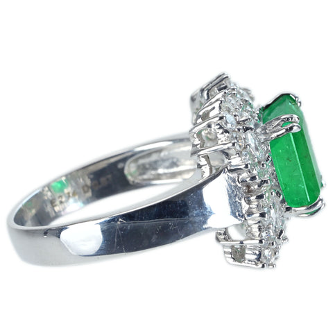 【中古】K18WG EMERALD RINGエメラルドリング E2.74ct D0.87ct 7.2g #13