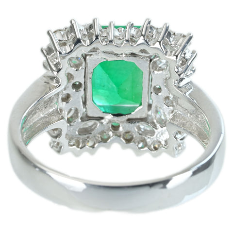 【中古】K18WG EMERALD RINGエメラルドリング E2.74ct D0.87ct 7.2g #13