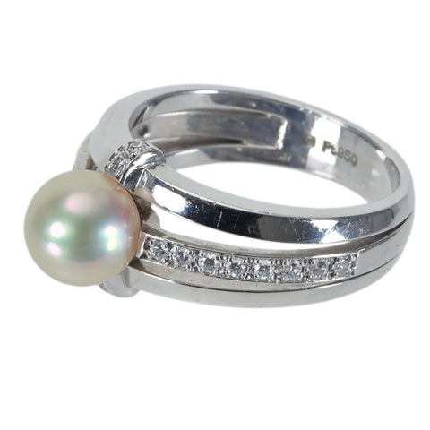 [Used] MIKIMOTO PT950 Akoya Pearl Ring, 7.2mm diameter, 10.0g, One Price 