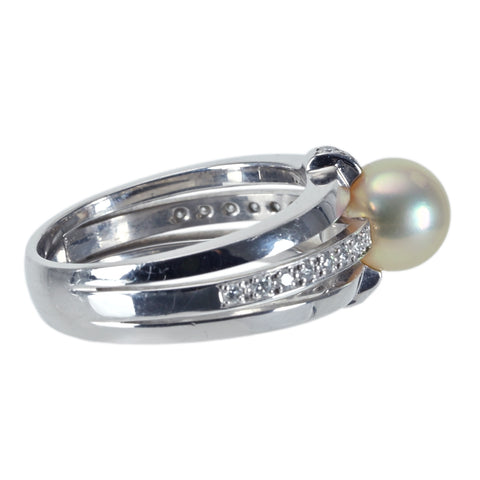 [Used] MIKIMOTO PT950 Akoya Pearl Ring, 7.2mm diameter, 10.0g, One Price 