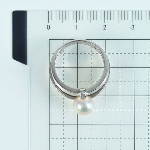 [Used] MIKIMOTO PT950 Akoya Pearl Ring, 7.2mm diameter, 10.0g, One Price 
