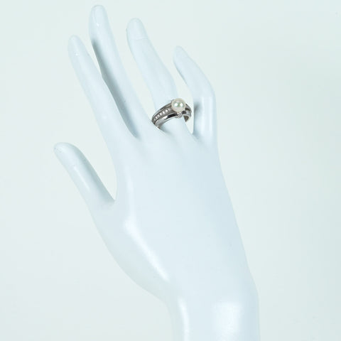 [Used] MIKIMOTO PT950 Akoya Pearl Ring, 7.2mm diameter, 10.0g, One Price 