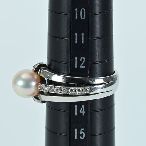 [Used] MIKIMOTO PT950 Akoya Pearl Ring, 7.2mm diameter, 10.0g, One Price 