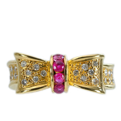 【中古】K18YG RUBY RING ルビーリング 4.6g #12