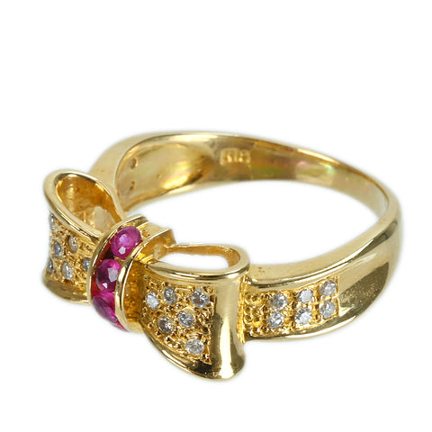 【中古】K18YG RUBY RING ルビーリング 4.6g #12