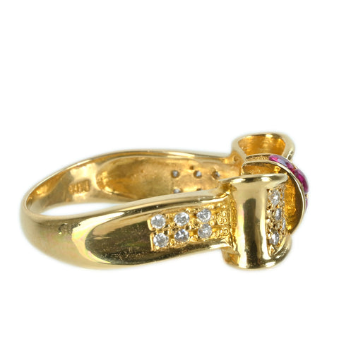 【中古】K18YG RUBY RING ルビーリング 4.6g #12