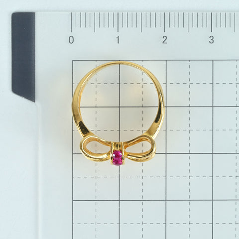 【中古】K18YG RUBY RING ルビーリング 4.6g #12