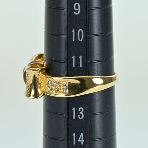【中古】K18YG RUBY RING ルビーリング 4.6g #12