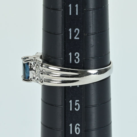 【中古】PT900 SAPPHIREサファイアリング S0.71ct D0.17ct 5.0g #14