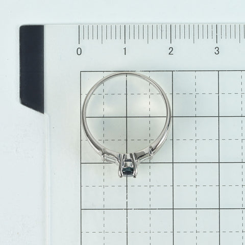 【中古】PT900 SAPPHIREサファイアリング S0.71ct D0.17ct 5.0g #14