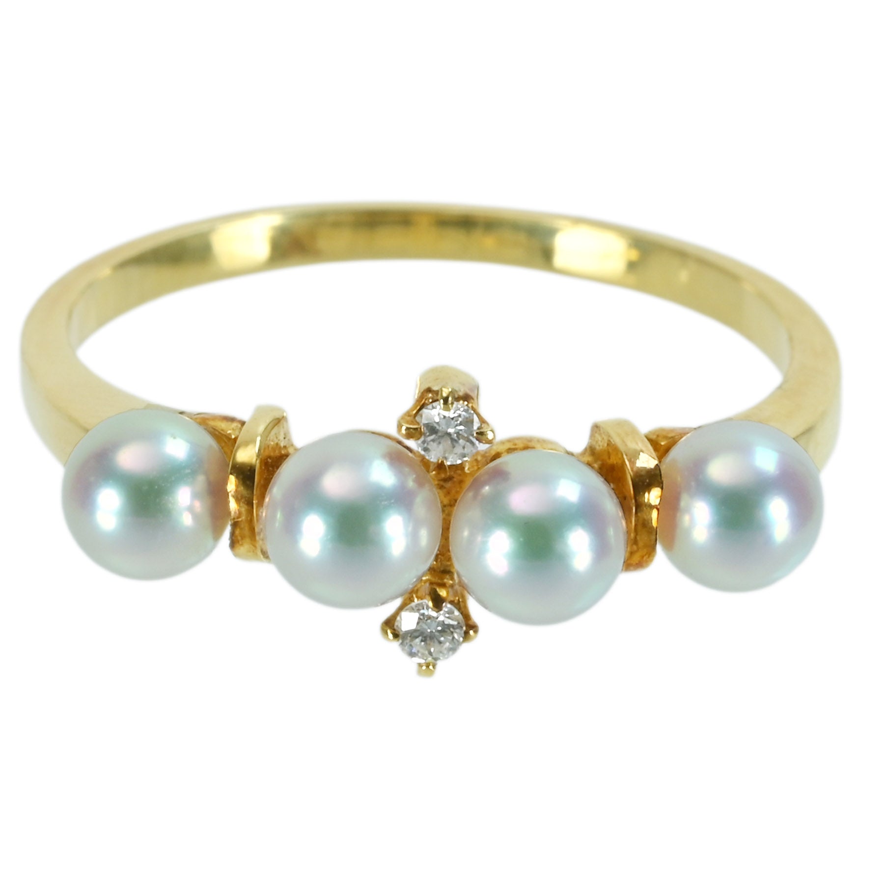 中古】MIKIMOTO ミキモト K18YG Baby Pearl RING ベビーパールリング