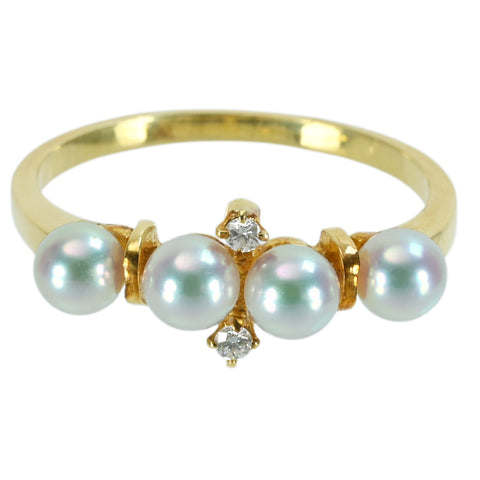 【中古】MIKIMOTO ミキモト K18YG Baby Pearl RING ベビーパールリング 3.6mm径 1.8g #9 ONE PRICE