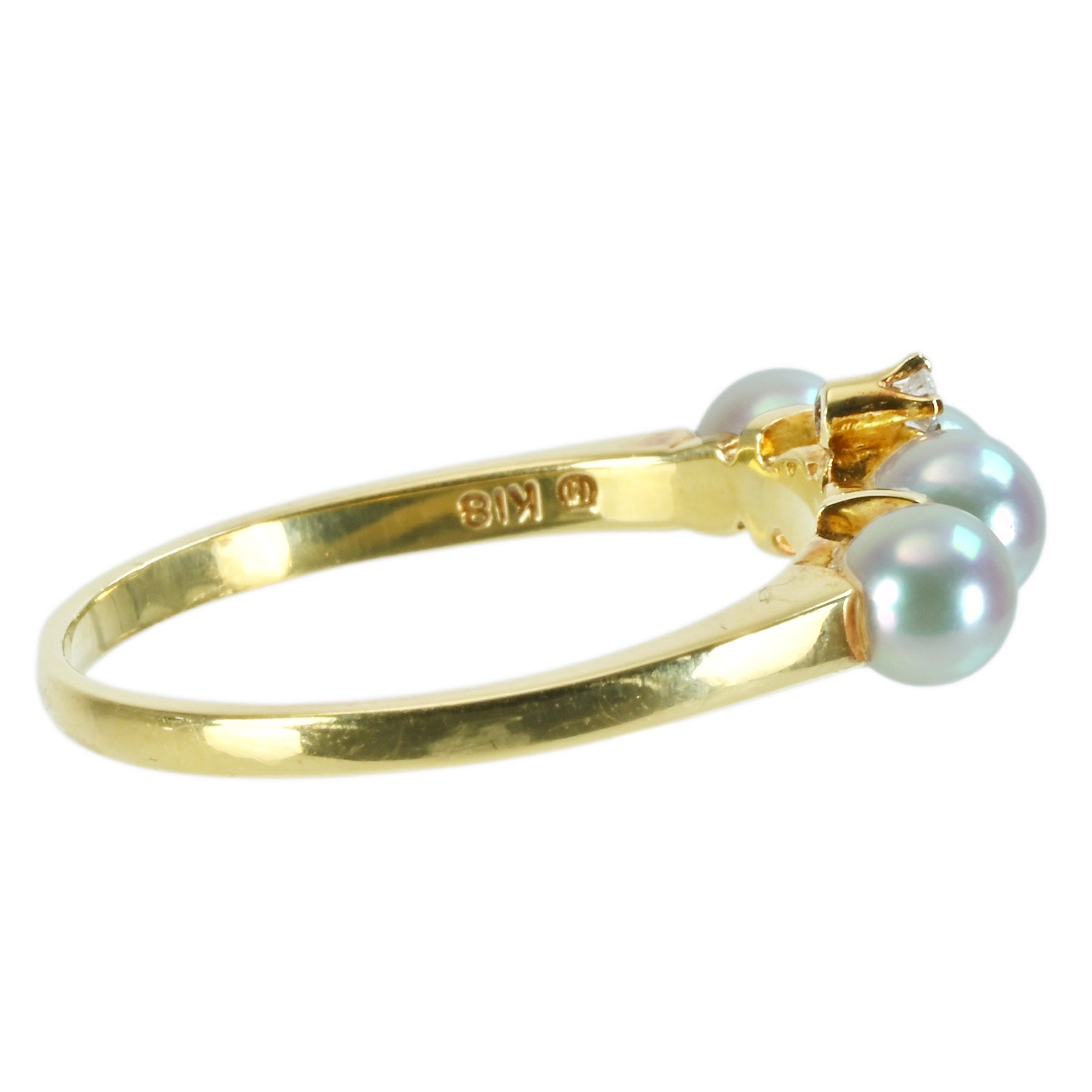 中古】MIKIMOTO ミキモト K18YG Baby Pearl RING ベビーパールリング