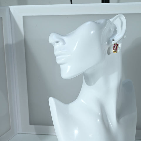【中古】K18YG RUBY EARRINGS ルビー・ホワイトサファイアイヤリング R0.96ct WS0.54ct 3.7g