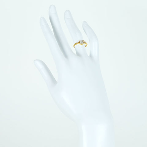 [Pre-owned] Charite K18YG Moonstone Ring D0.04ct 2.2g #9 