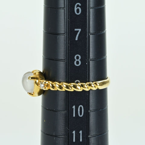 [Pre-owned] Charite K18YG Moonstone Ring D0.04ct 2.2g #9 