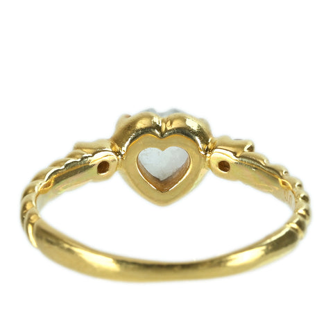 [Pre-owned] Charite K18YG Moonstone Ring D0.04ct 2.2g #9 