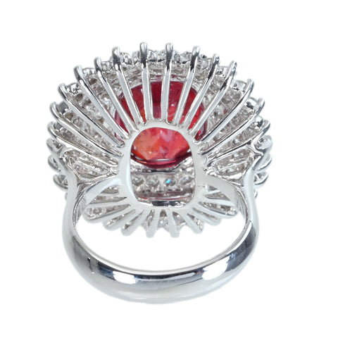 【中古】K18WG RUBYルビーリング R10.05ct D2.23ct 14.4g #13.5