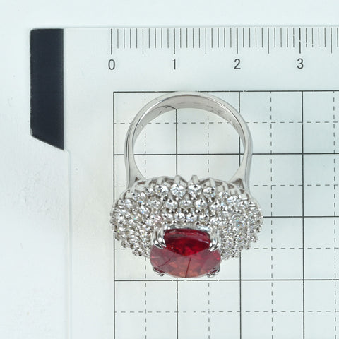 【中古】K18WG RUBYルビーリング R10.05ct D2.23ct 14.4g #13.5