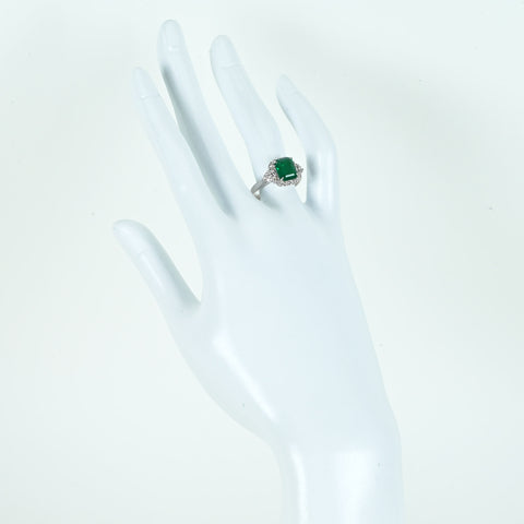 【中古】K18WG EMERALD RINGエメラルドリング E1.83ct D0.52ct 3.7g #14