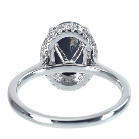 【中古】K18WG BLACK OPAL ブラックオパールリング BO1.211ct D0.31ct 4.1g #13.5