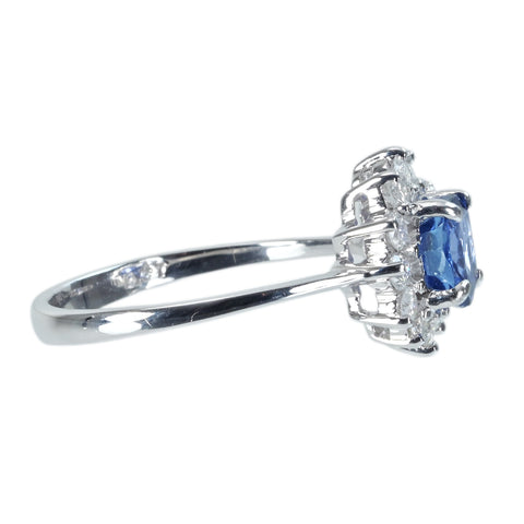 【中古】K18WG SAPPHIRE サファイアリング S1.55ct D0.47ct 3.1g #13.5