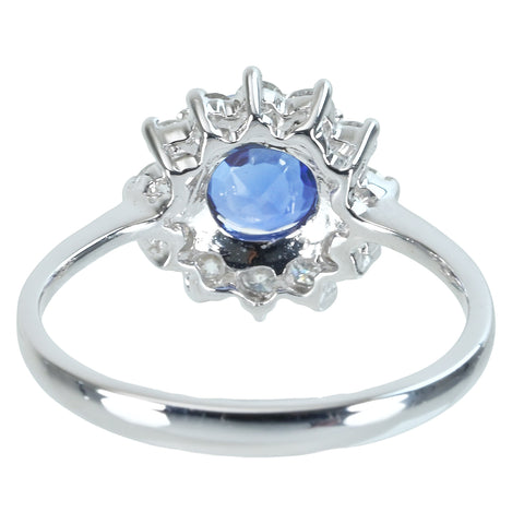 【中古】K18WG SAPPHIRE サファイアリング S1.55ct D0.47ct 3.1g #13.5