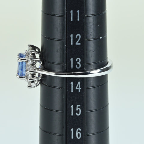 【中古】K18WG SAPPHIRE サファイアリング S1.55ct D0.47ct 3.1g #13.5