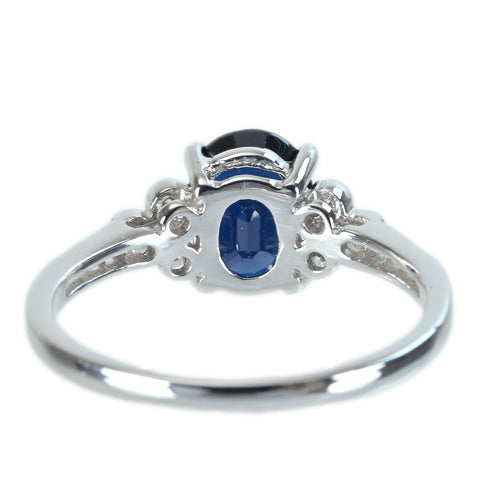 【中古】K18WG SAPPHIRE サファイアリング S1.88ct D0.17ct 2.8g #13.5