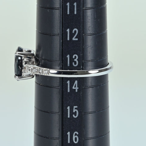 【中古】K18WG SAPPHIRE サファイアリング S1.88ct D0.17ct 2.8g #13.5