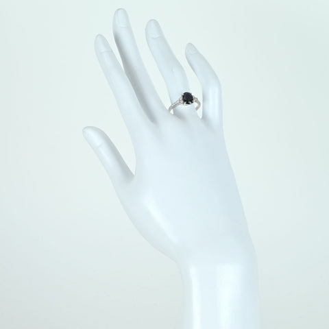 【中古】K18WG SAPPHIRE サファイアリング S1.88ct D0.17ct 2.8g #13.5