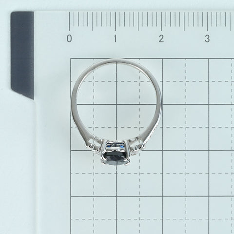 【中古】K18WG SAPPHIRE サファイアリング S1.88ct D0.17ct 2.8g #13.5