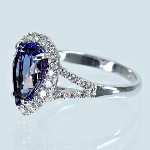 【中古】K18WG TANZANITE タンザナイトリング T2.89ct D0.44ct 3.8g #13