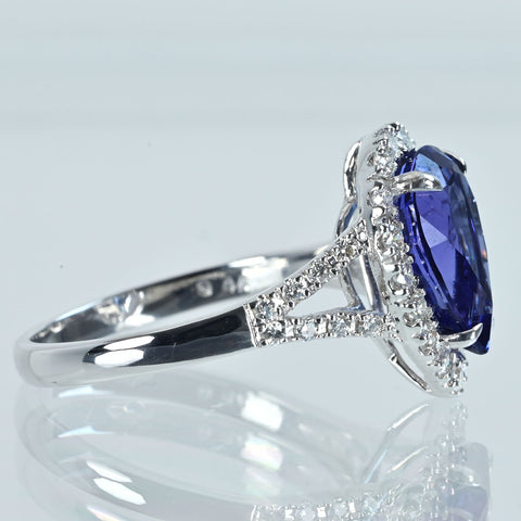 【中古】K18WG TANZANITE タンザナイトリング T2.89ct D0.44ct 3.8g #13