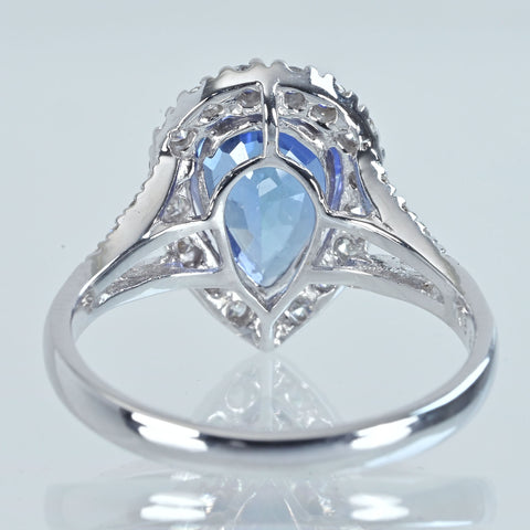 【中古】K18WG TANZANITE タンザナイトリング T2.89ct D0.44ct 3.8g #13