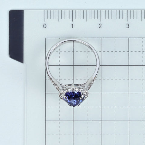 【中古】K18WG TANZANITE タンザナイトリング T2.89ct D0.44ct 3.8g #13
