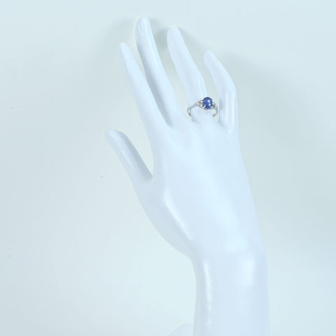 【中古】K18WG STAR SAPPHIRE スターサファイアリング SS2.20ct D0.30ct 2.9g #13.5