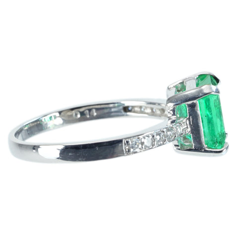 [Used] K18WG Emerald Ring E2.28ct D0.14ct 3.2g #13 