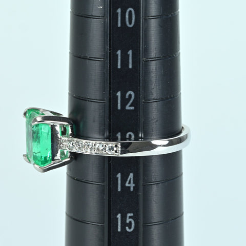 [Used] K18WG Emerald Ring E2.28ct D0.14ct 3.2g #13 