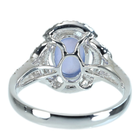 【中古】K18WG STAR SAPPHIRE RING スターサファイアリング SS2.58ct D0.49ct 5.0g #13.5