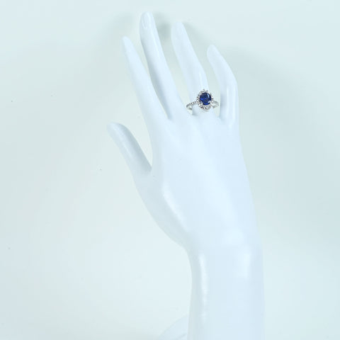 【中古】K18WG SAPPHIRE サファイアリング S2.45ct D0.62ct 4.7g #13.5