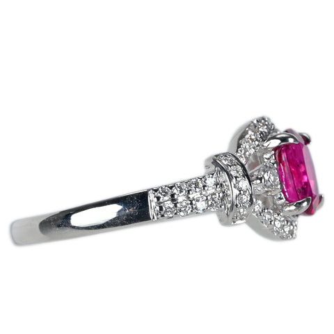 K18WG RUBYルビーリング R1.06ct D0.29ct 2.8g #14
